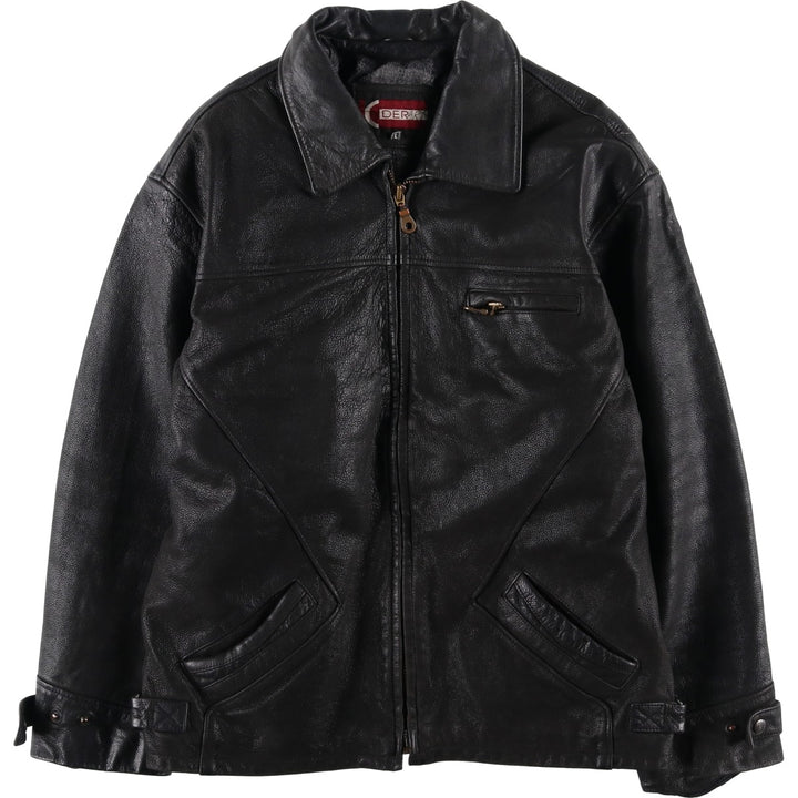 DERART Leather Blouson Type Men's Size L genuine leather black type Vintage Second Hand