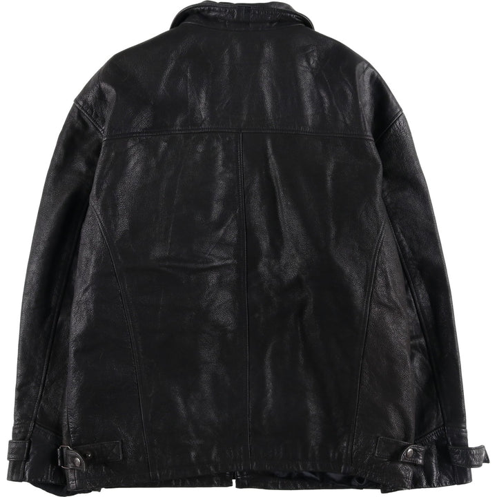 DERART Leather Blouson Type Men's Size L genuine leather black type Vintage Second Hand