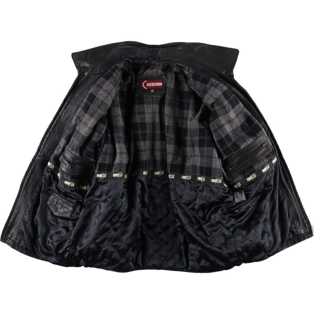 DERART Leather Blouson Type Men's Size L genuine leather black type Vintage Second Hand