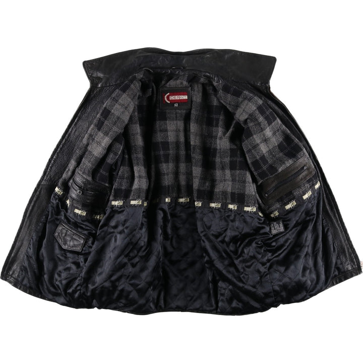 DERART Leather Blouson Type Men's Size L genuine leather black type Vintage Second Hand