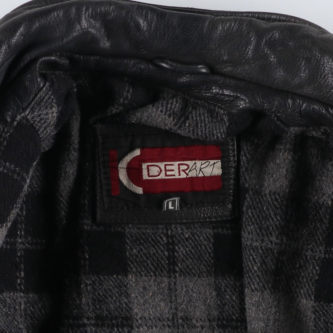 DERART Leather Blouson Type Men's Size L genuine leather black type Vintage Second Hand