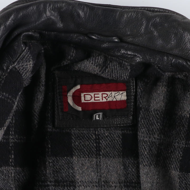 DERART Leather Blouson Type Men's Size L genuine leather black type Vintage Second Hand