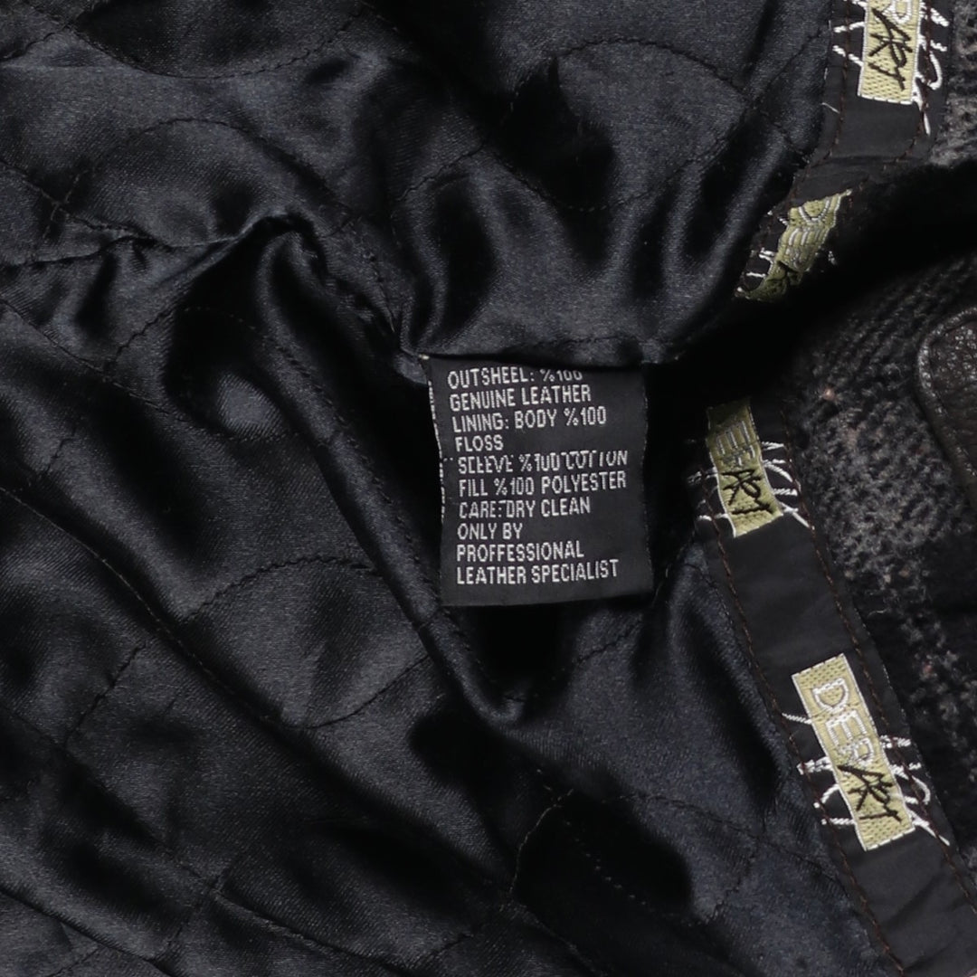 DERART Leather Blouson Type Men's Size L genuine leather black type Vintage Second Hand