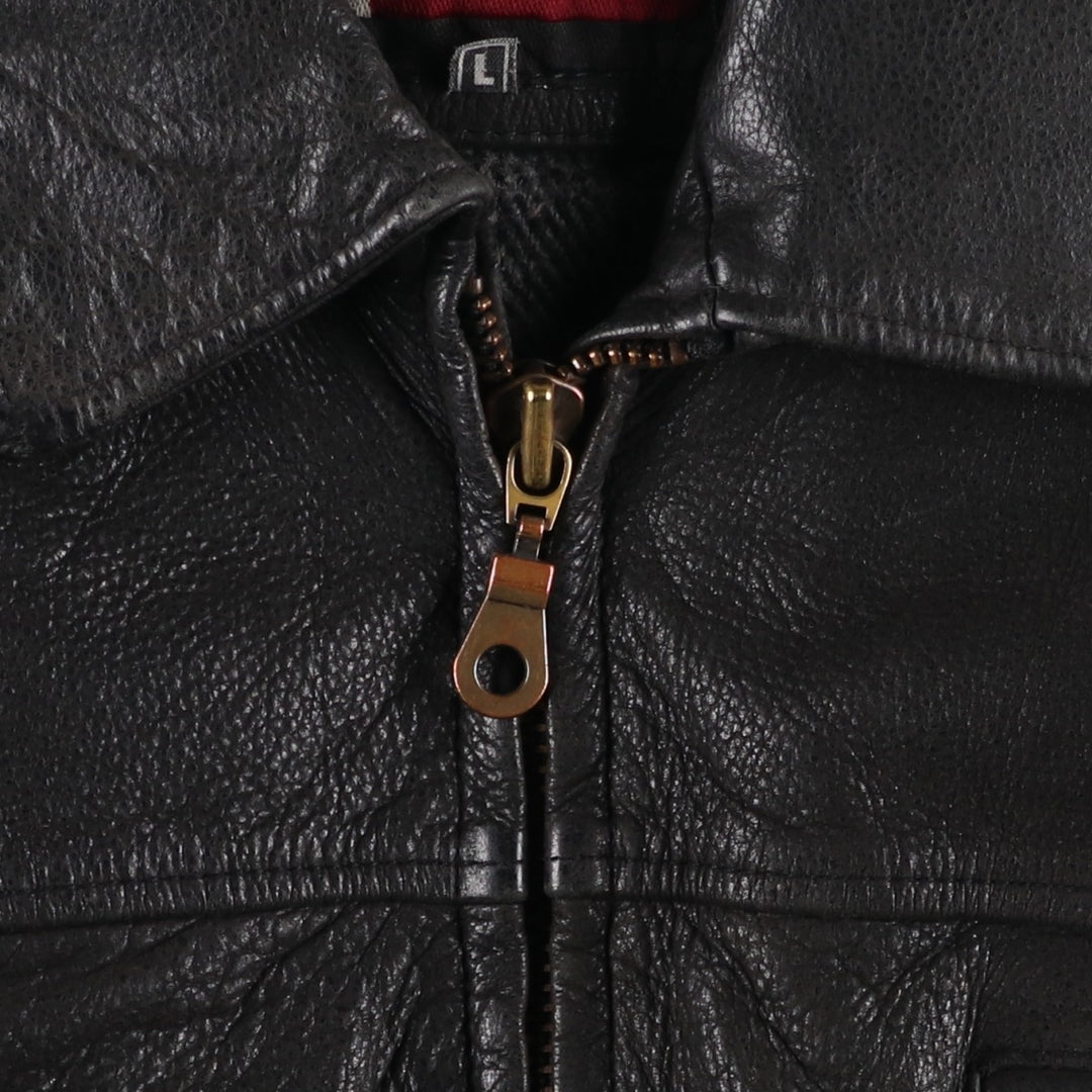 DERART Leather Blouson Type Men's Size L genuine leather black type Vintage Second Hand