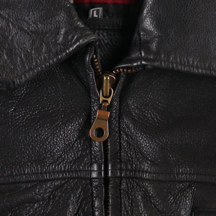 DERART Leather Blouson Type Men's Size L genuine leather black type Vintage Second Hand