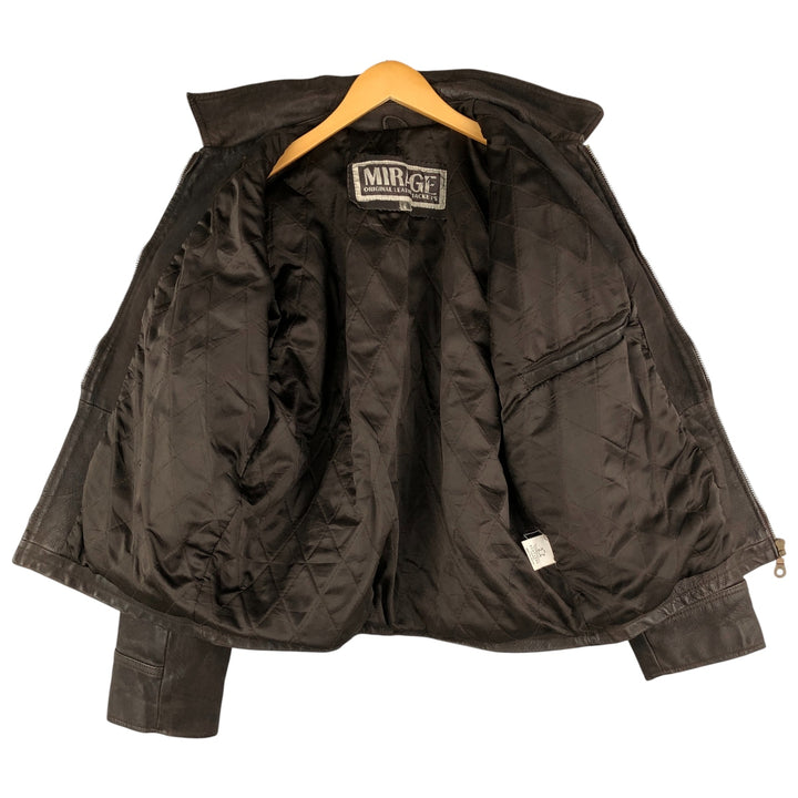 MIRAGE Vintage Leather Blouson, Men's Size L genuine leather brown type Vintage Second Hand