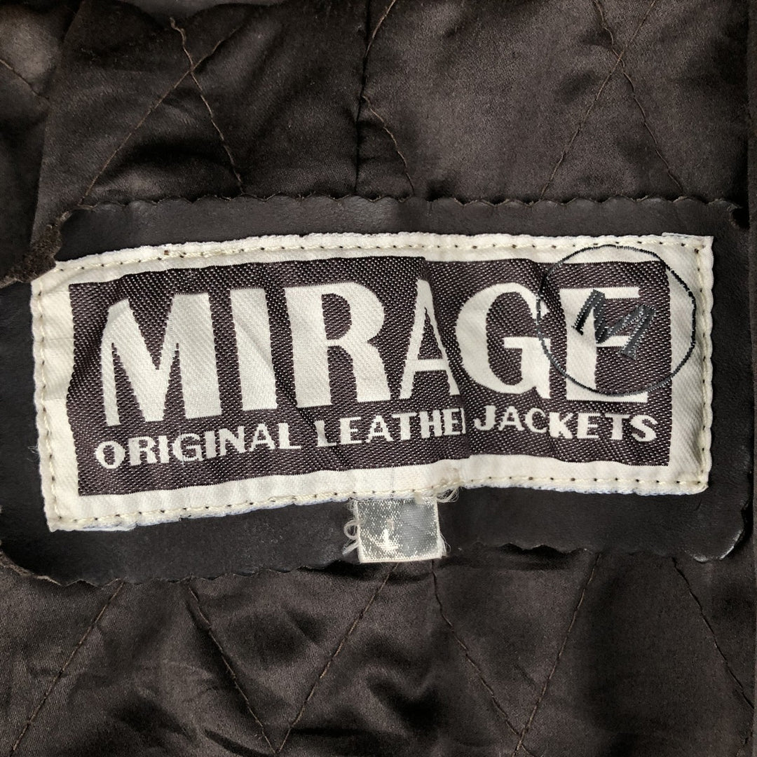 MIRAGE Vintage Leather Blouson, Men's Size L genuine leather brown type Vintage Second Hand