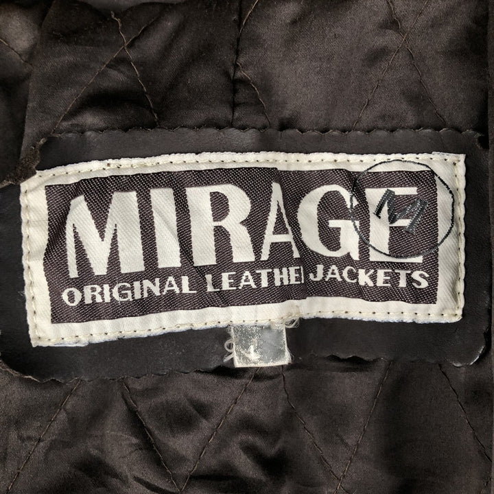 MIRAGE Vintage Leather Blouson, Men's Size L genuine leather brown type Vintage Second Hand