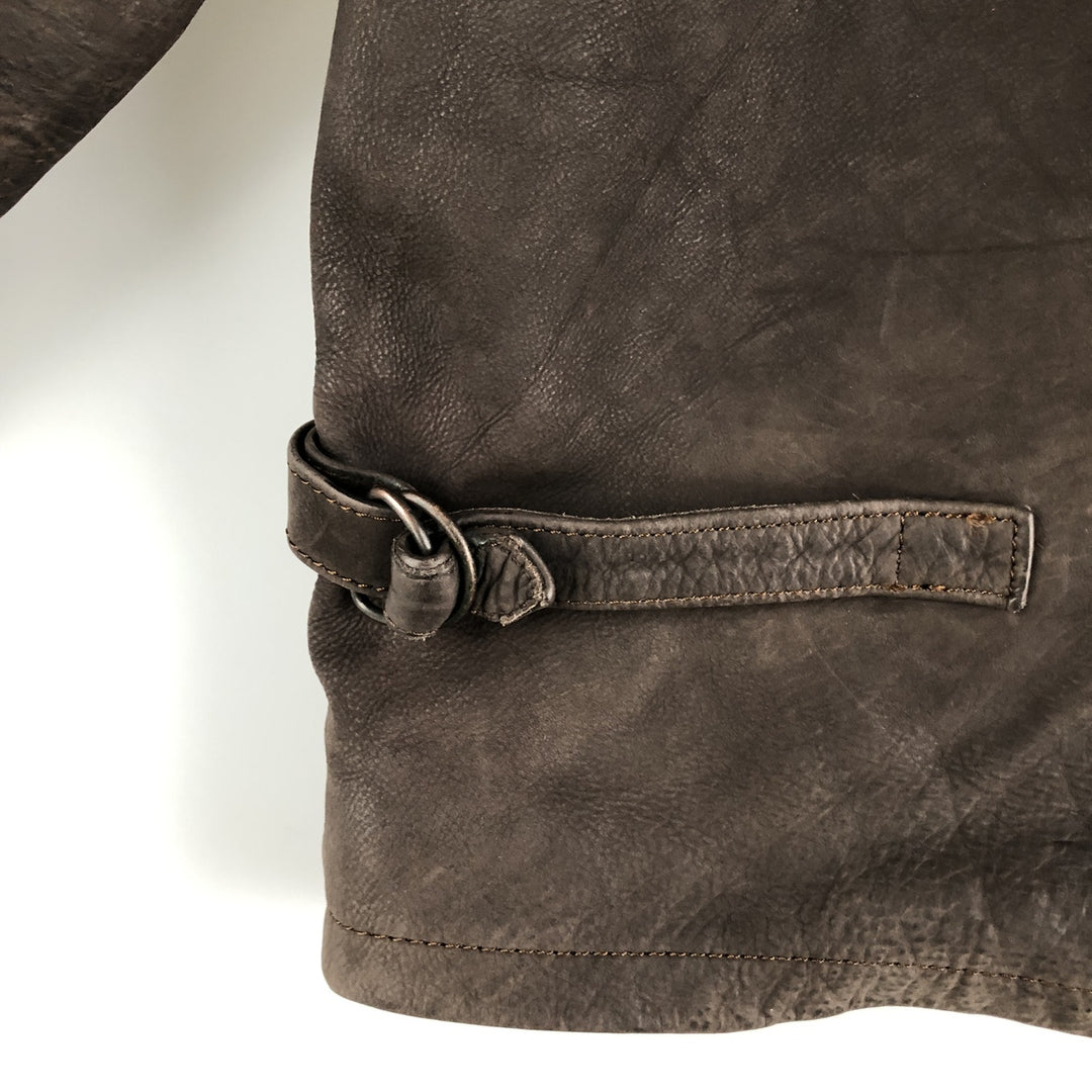 MIRAGE Vintage Leather Blouson, Men's Size L genuine leather brown type Vintage Second Hand