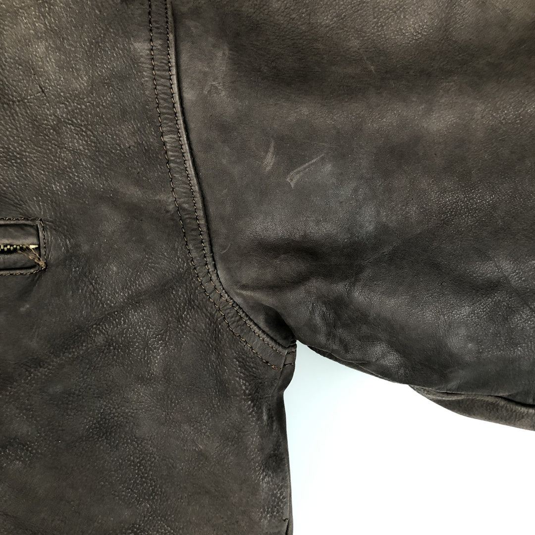 MIRAGE Vintage Leather Blouson, Men's Size L genuine leather brown type Vintage Second Hand