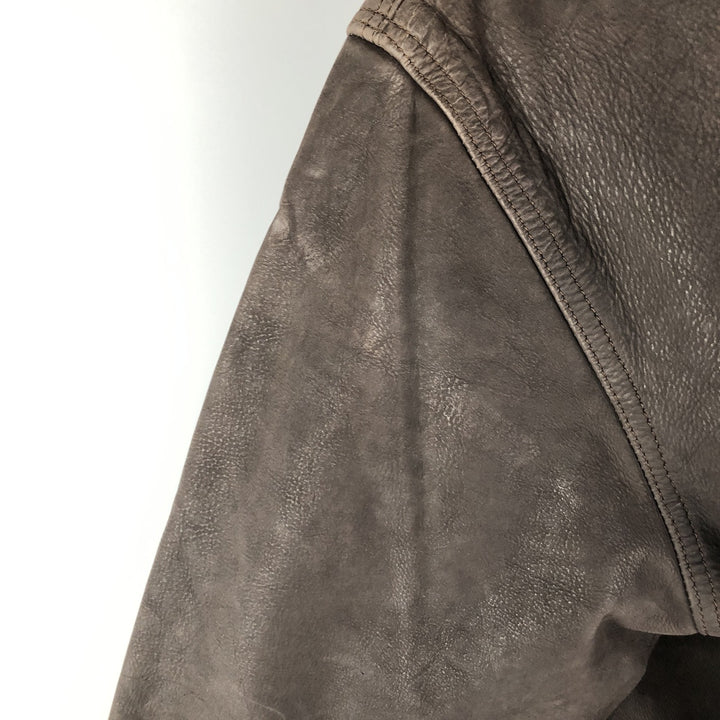 MIRAGE Vintage Leather Blouson, Men's Size L genuine leather brown type Vintage Second Hand