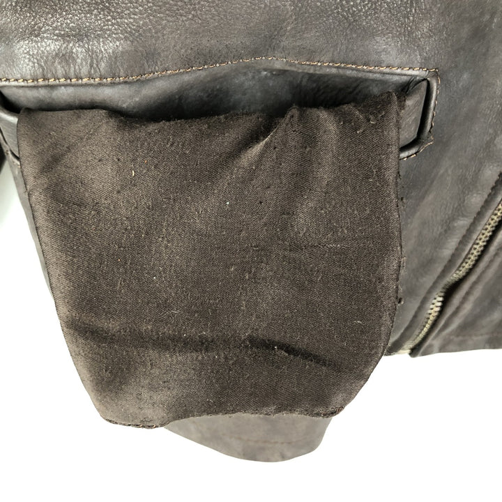 MIRAGE Vintage Leather Blouson, Men's Size L genuine leather brown type Vintage Second Hand