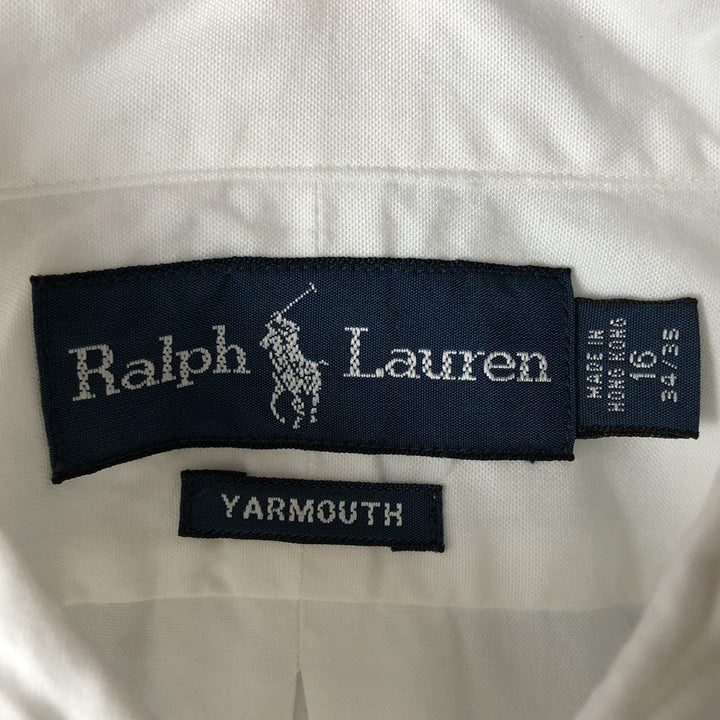 Ralph Lauren YARMOUTH long sleeve button down shirt, men's size L cotton white type Vintage Second Hand