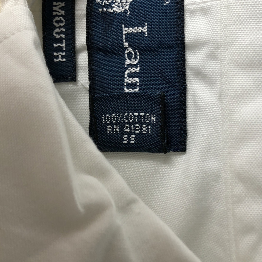 Ralph Lauren YARMOUTH long sleeve button down shirt, men's size L cotton white type Vintage Second Hand