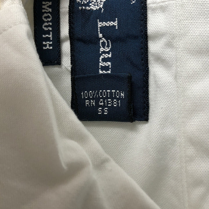 Ralph Lauren YARMOUTH long sleeve button down shirt, men's size L cotton white type Vintage Second Hand