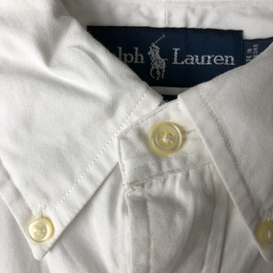 Ralph Lauren YARMOUTH long sleeve button down shirt, men's size L cotton white type Vintage Second Hand