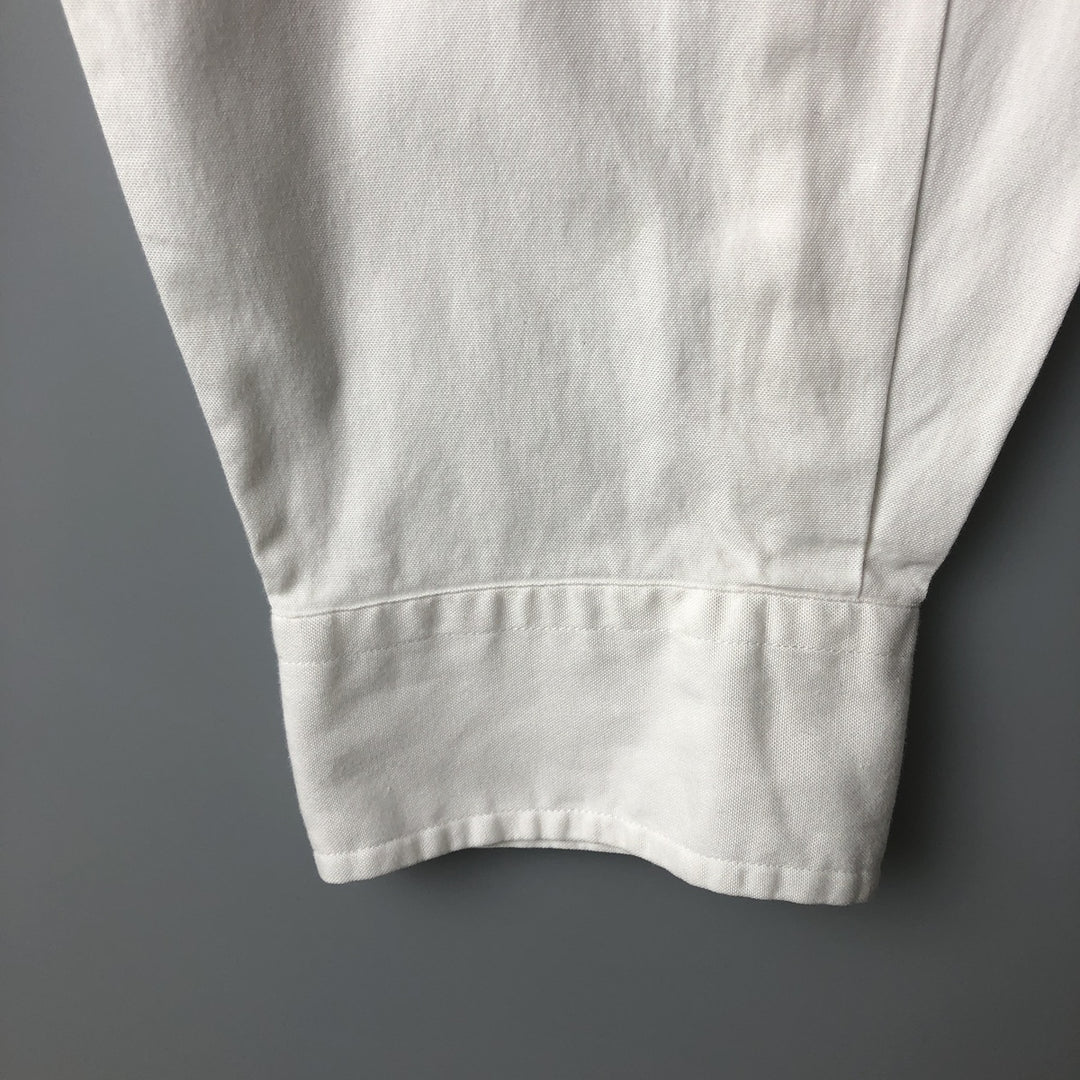 Ralph Lauren YARMOUTH long sleeve button down shirt, men's size L cotton white type Vintage Second Hand