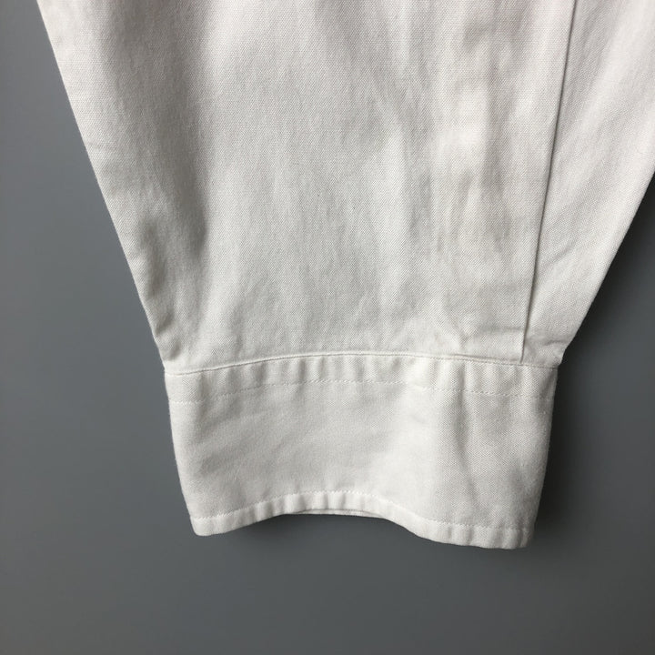 Ralph Lauren YARMOUTH long sleeve button down shirt, men's size L cotton white type Vintage Second Hand