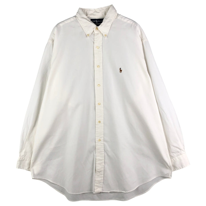 Ralph Lauren YARMOUTH long sleeve button down shirt, men's XL size cotton white type Vintage Second Hand