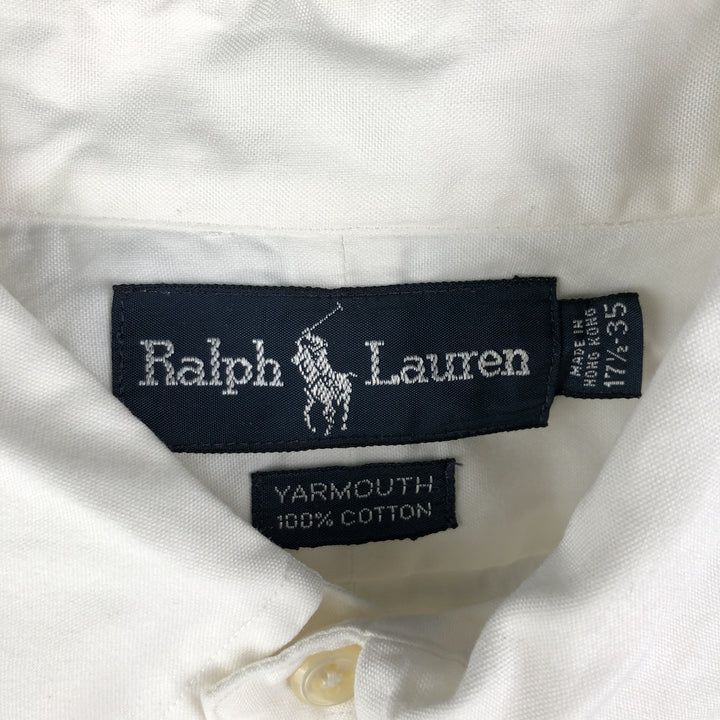 Ralph Lauren YARMOUTH long sleeve button down shirt, men's XL size cotton white type Vintage Second Hand