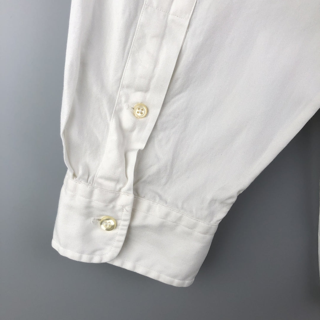 Ralph Lauren YARMOUTH long sleeve button down shirt, men's XL size cotton white type Vintage Second Hand