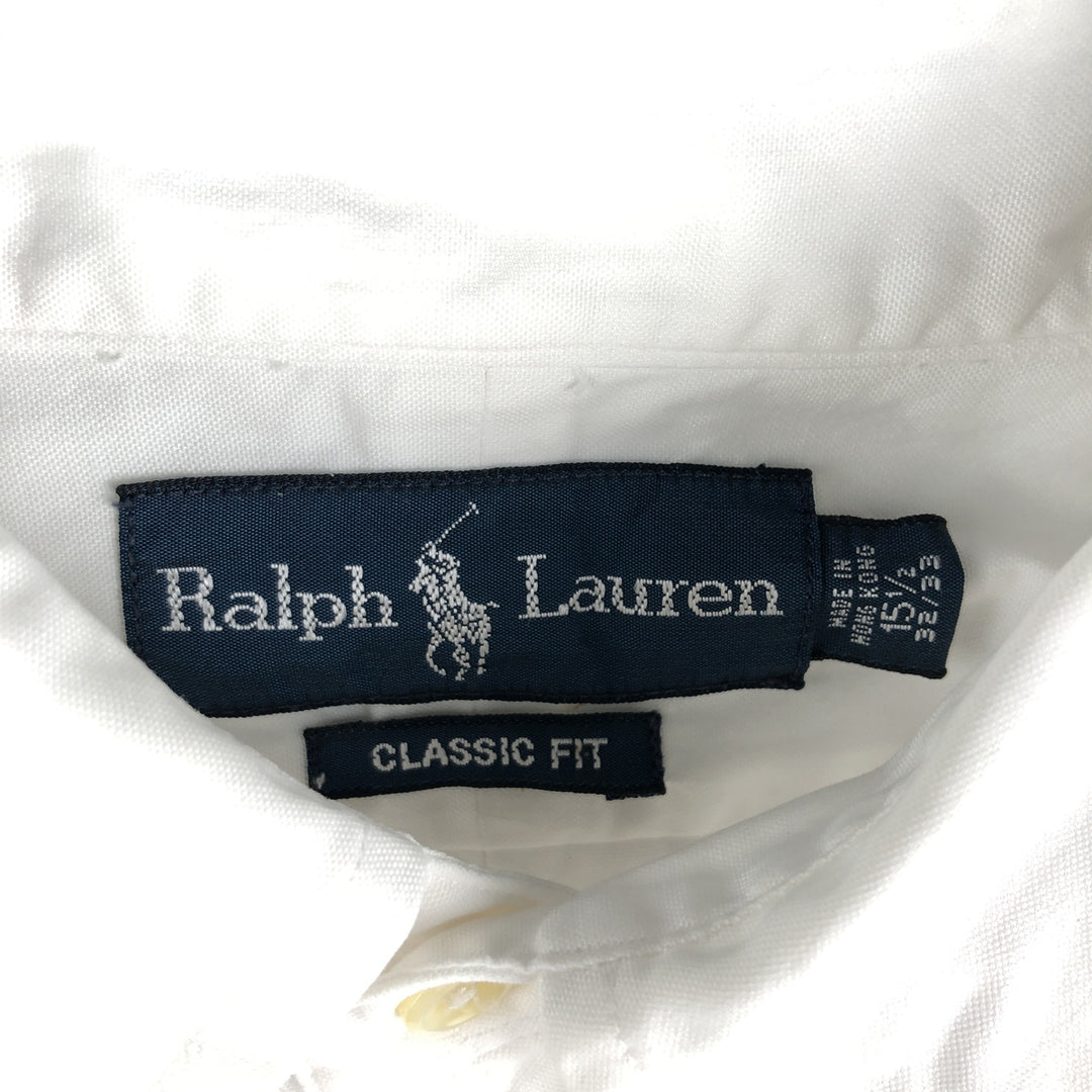 Ralph Lauren Classic Fit Long Sleeve Button Down Shirt Men's M cotton white type Vintage Second Hand