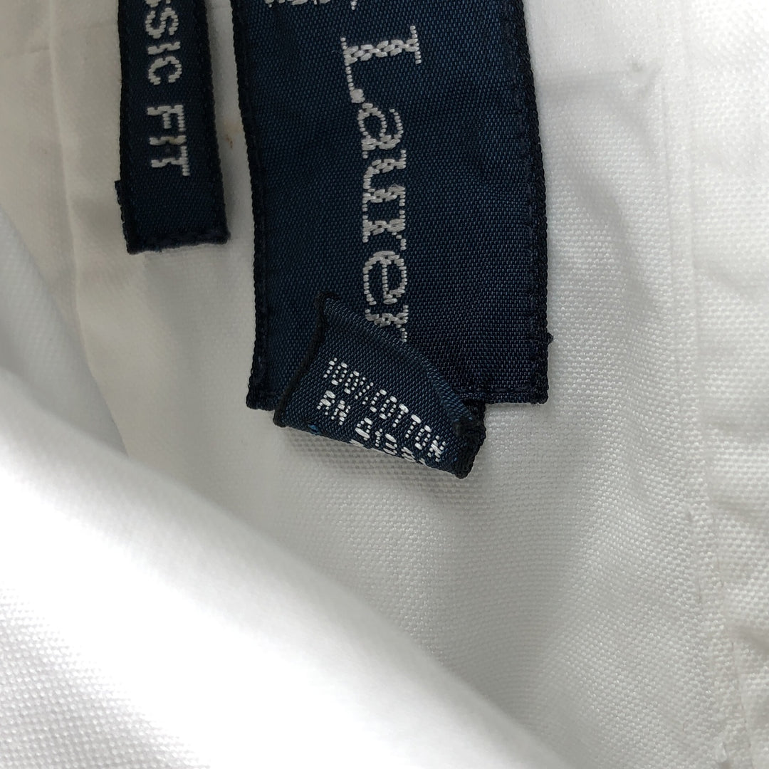 Ralph Lauren Classic Fit Long Sleeve Button Down Shirt Men's M cotton white type Vintage Second Hand