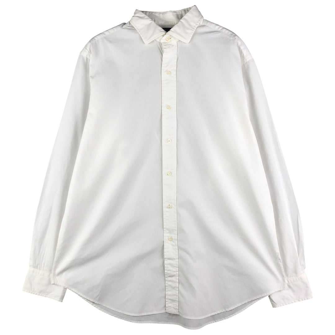 Ralph Lauren Estate Classic Fit Wide Collar Long Sleeve Cotton Shirt, Men's Size L cotton white type Vintage Second Hand