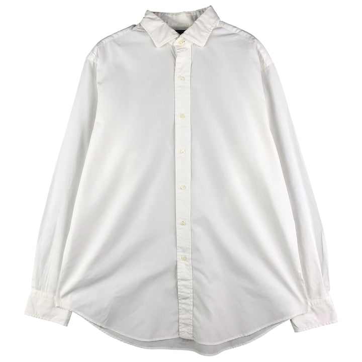 Ralph Lauren Estate Classic Fit Wide Collar Long Sleeve Cotton Shirt, Men's Size L cotton white type Vintage Second Hand