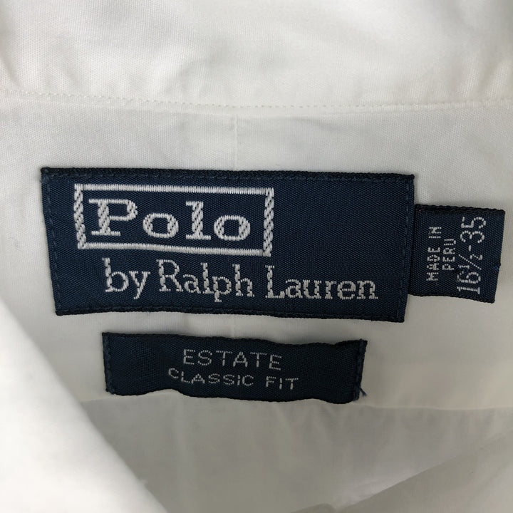 Ralph Lauren Estate Classic Fit Wide Collar Long Sleeve Cotton Shirt, Men's Size L cotton white type Vintage Second Hand