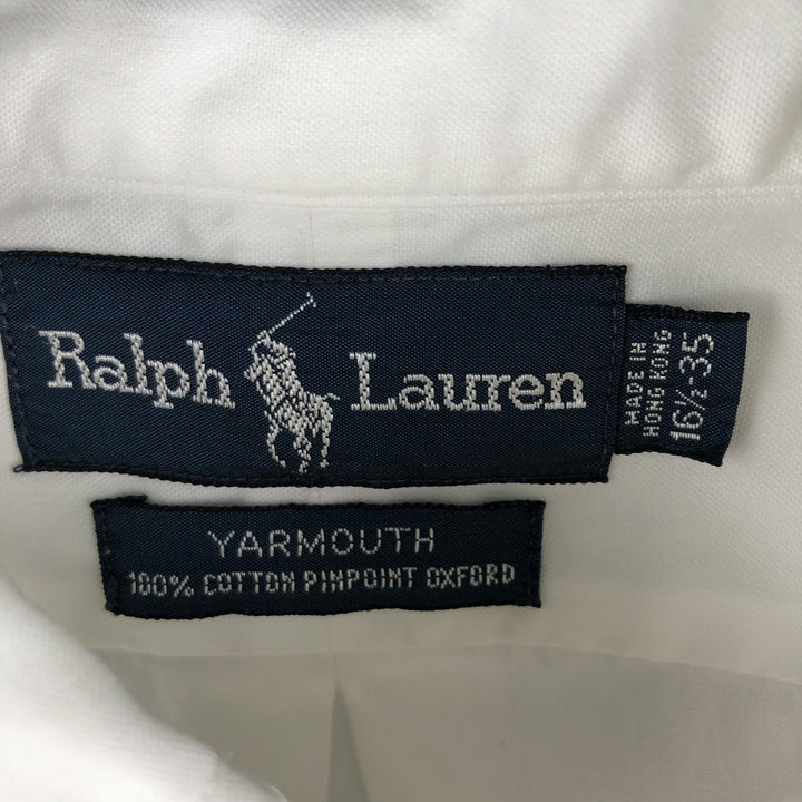 Ralph Lauren YARMOUTH long sleeve button down shirt, men's size L cotton white type Vintage Second Hand