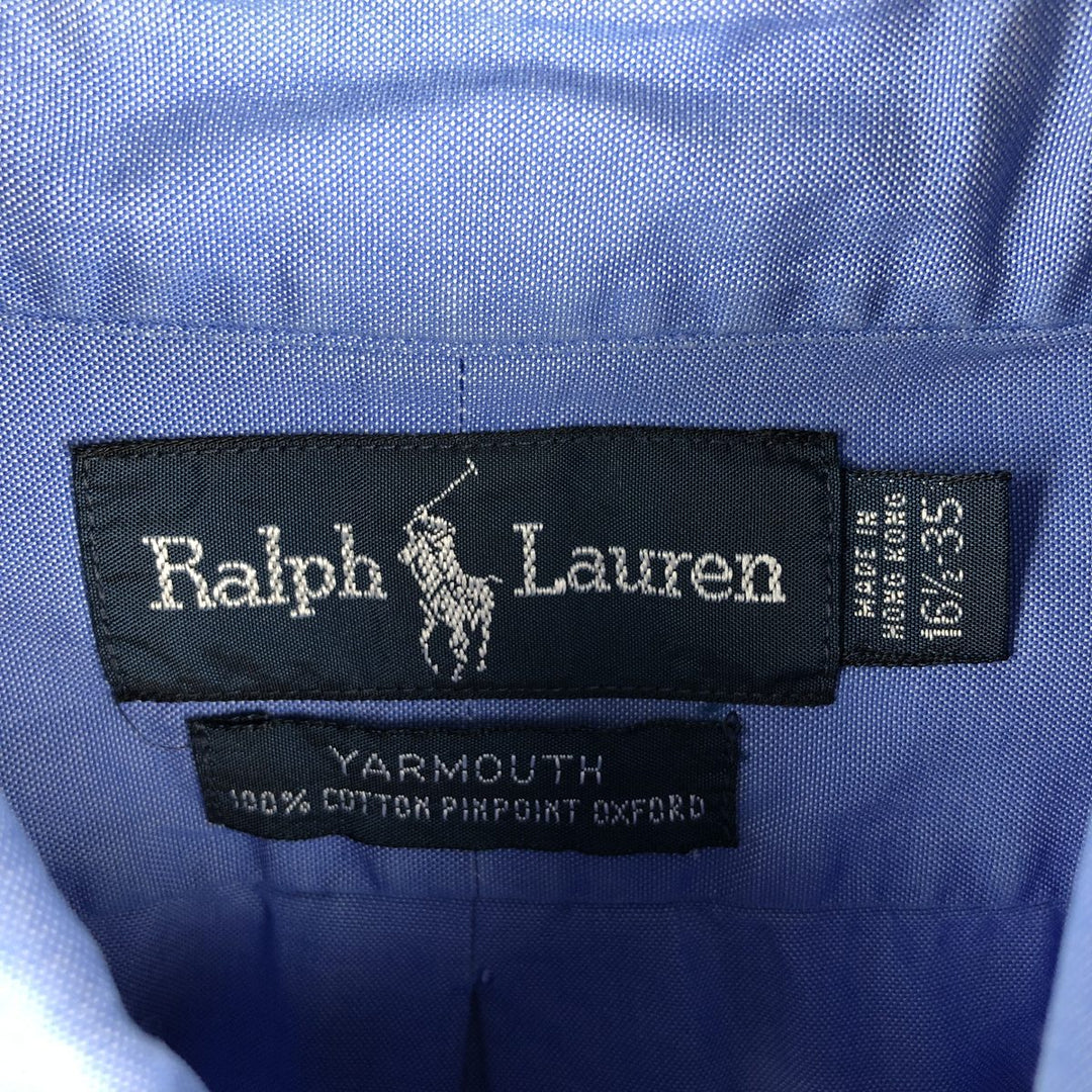 Ralph Lauren YARMOUTH long sleeve button down shirt, men's size L cotton blue type Vintage Second Hand