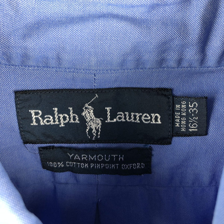 Ralph Lauren YARMOUTH long sleeve button down shirt, men's size L cotton blue type Vintage Second Hand