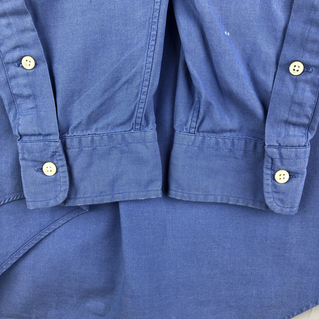 Ralph Lauren YARMOUTH long sleeve button down shirt, men's size L cotton blue type Vintage Second Hand
