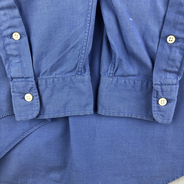 Ralph Lauren YARMOUTH long sleeve button down shirt, men's size L cotton blue type Vintage Second Hand