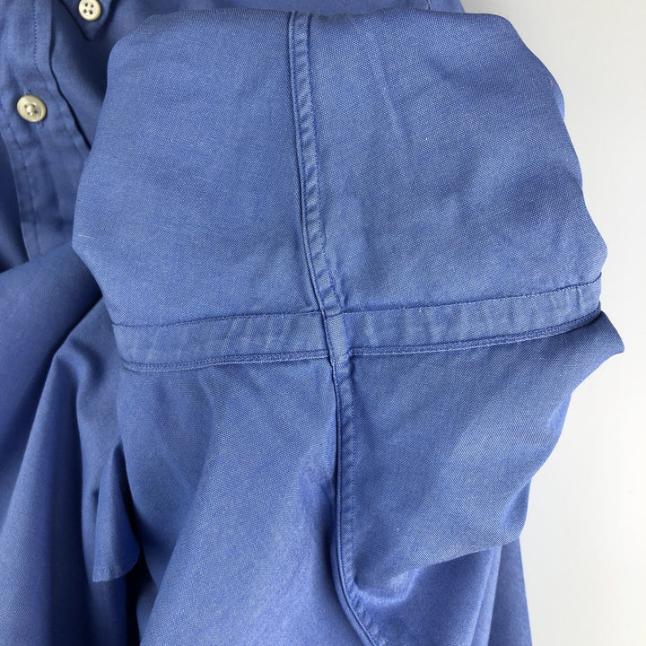 Ralph Lauren YARMOUTH long sleeve button down shirt, men's size L cotton blue type Vintage Second Hand