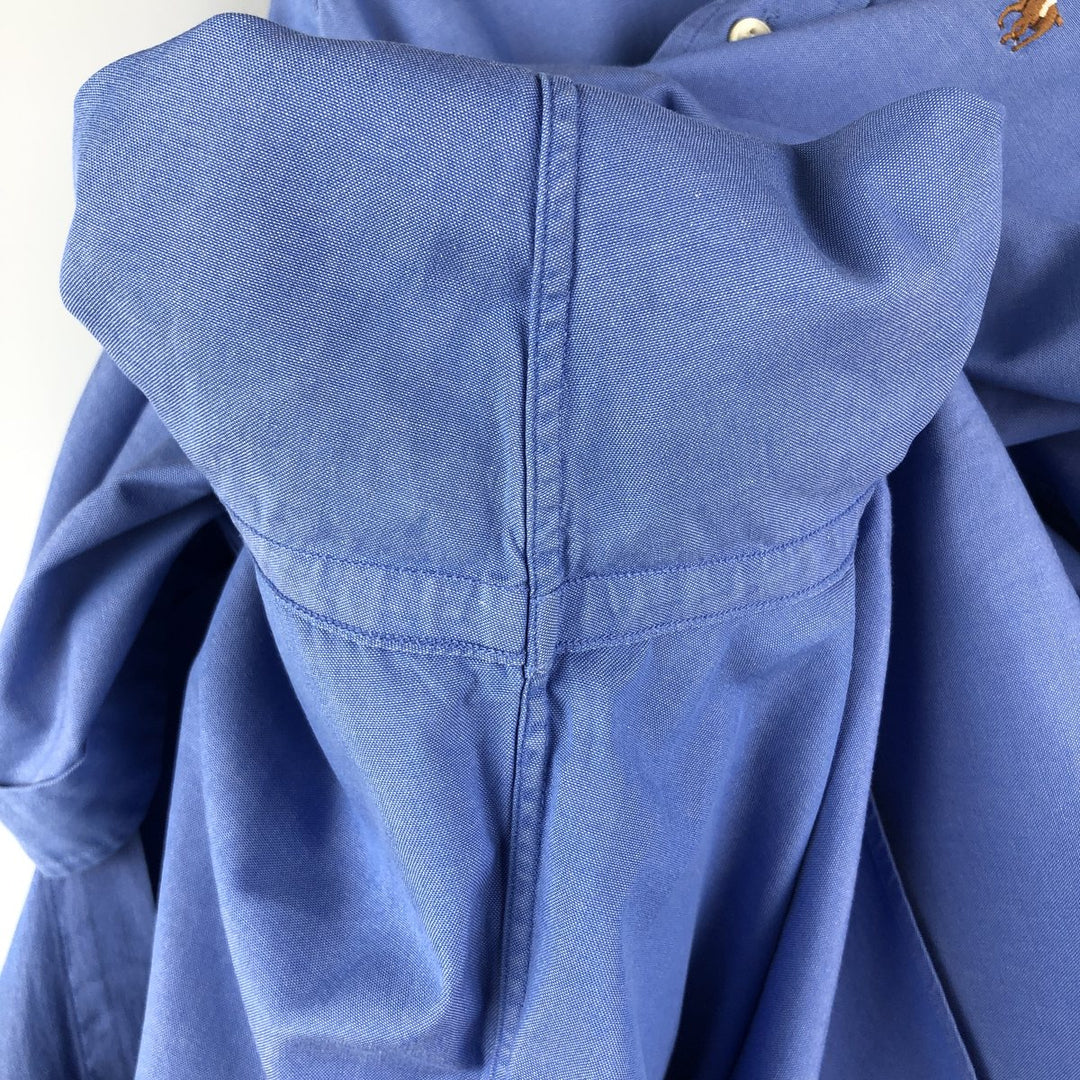 Ralph Lauren YARMOUTH long sleeve button down shirt, men's size L cotton blue type Vintage Second Hand