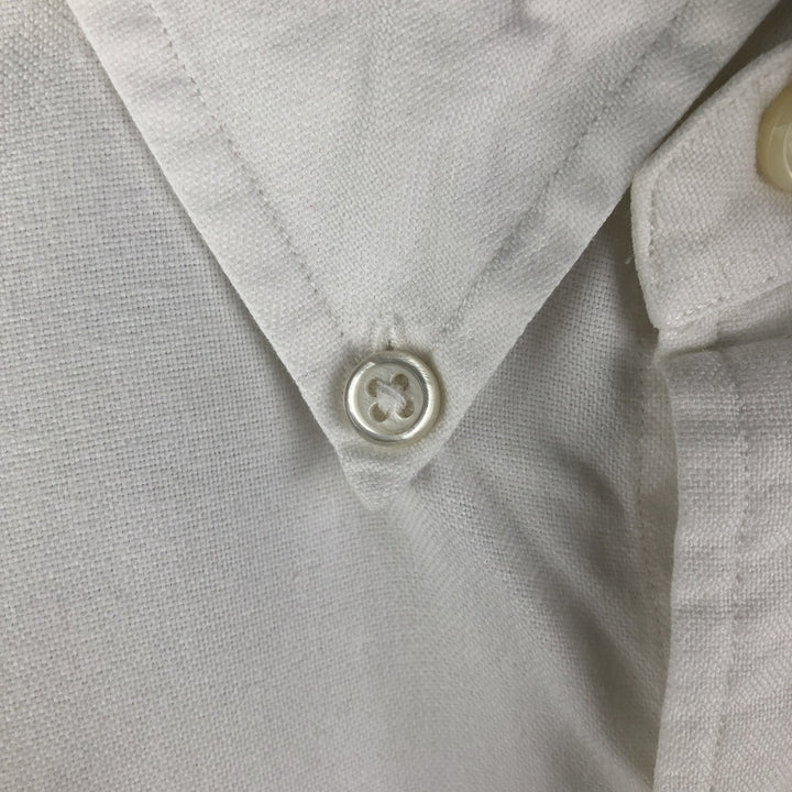 Ralph Lauren YARMOUTH long sleeve button down shirt, men's size L cotton white type Vintage Second Hand