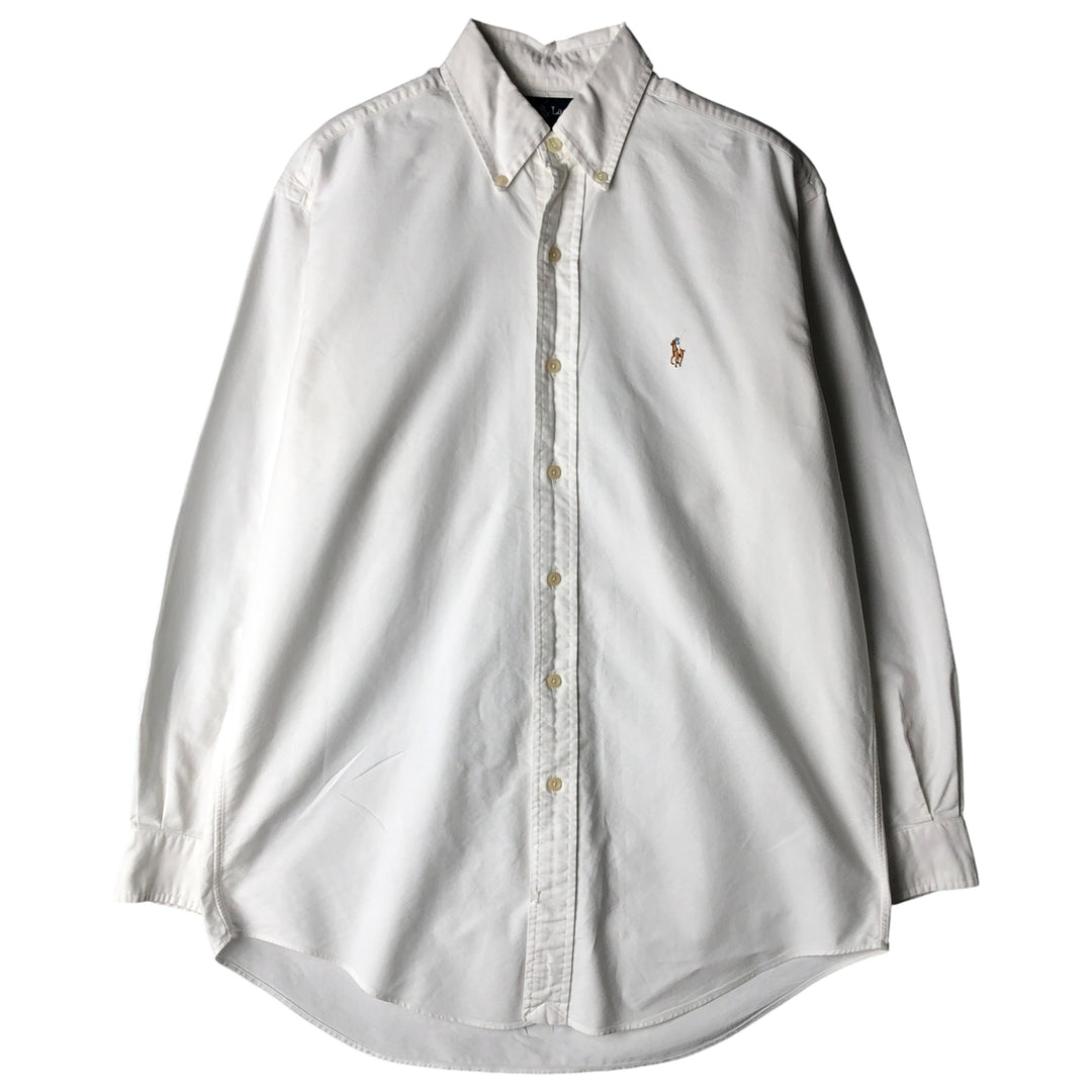 Ralph Lauren YARMOUTH long sleeve button down shirt, men's size M cotton white type Vintage Second Hand