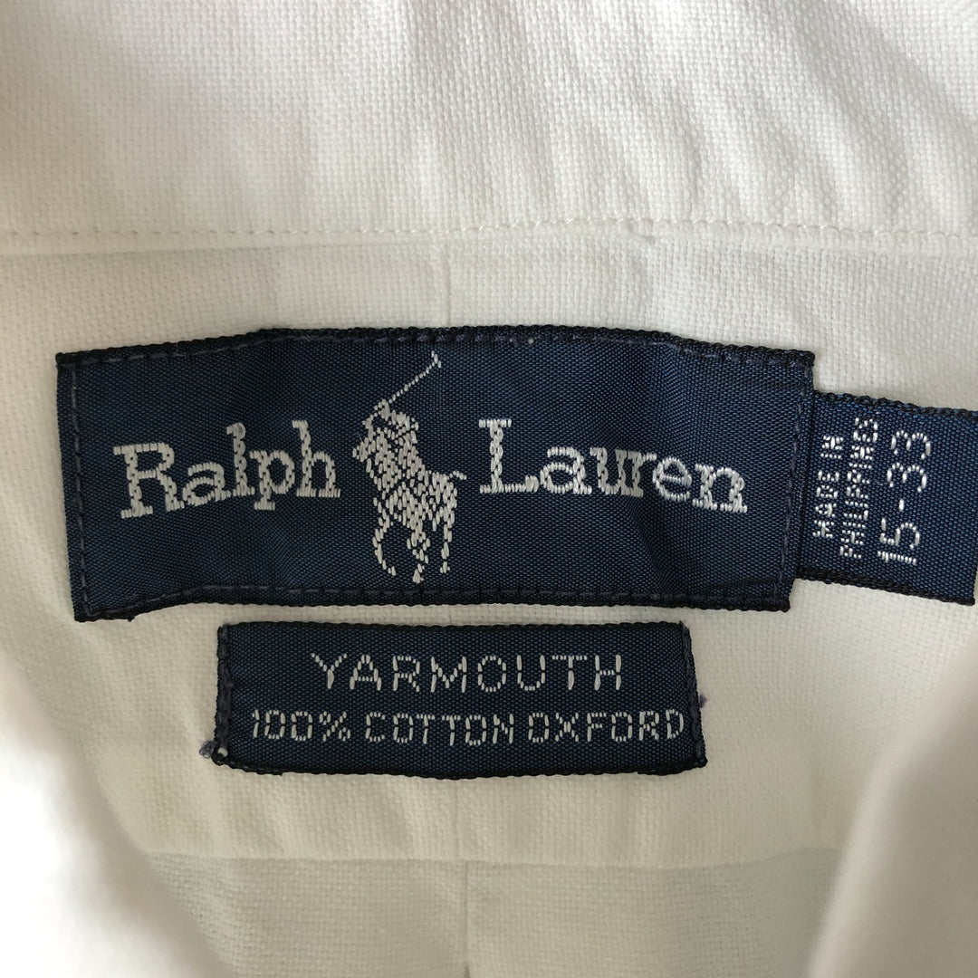 Ralph Lauren YARMOUTH long sleeve button down shirt, men's size M cotton white type Vintage Second Hand