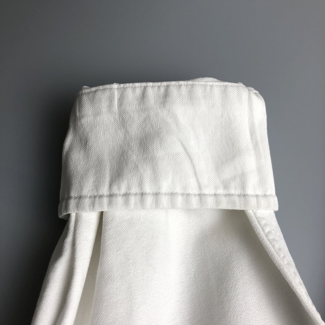 Ralph Lauren YARMOUTH long sleeve button down shirt, men's size M cotton white type Vintage Second Hand