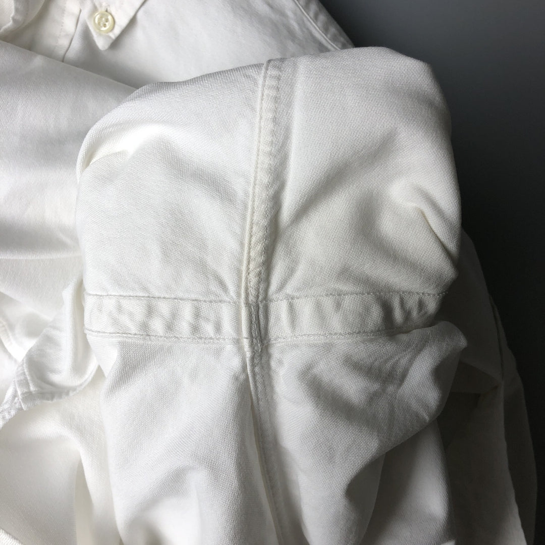 Ralph Lauren YARMOUTH long sleeve button down shirt, men's size M cotton white type Vintage Second Hand