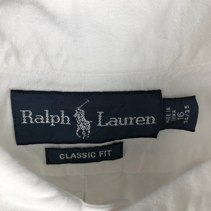 Ralph Lauren Classic Fit Long Sleeve Button Down Shirt, Men's Size L cotton white type Vintage Second Hand