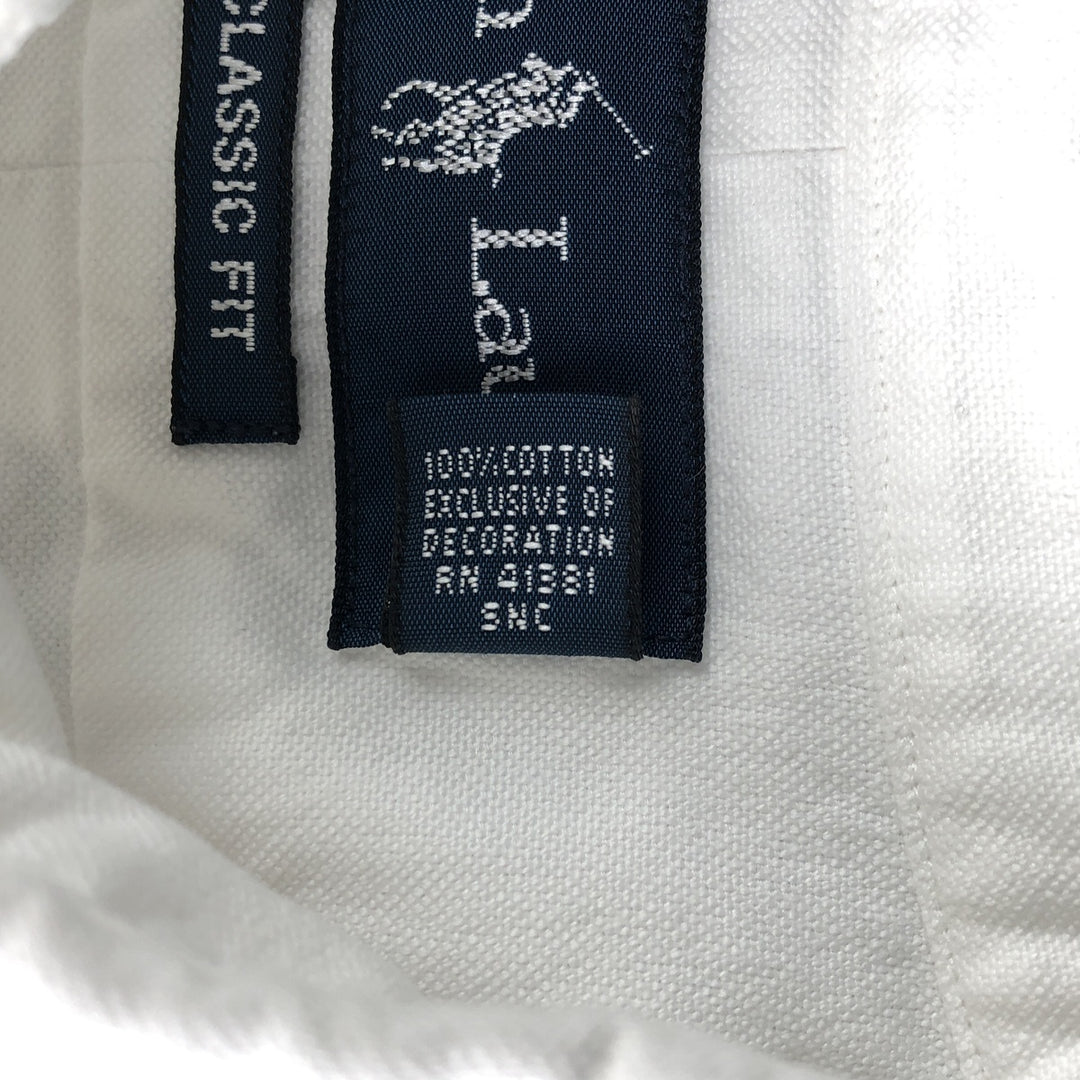 Ralph Lauren Classic Fit Long Sleeve Button Down Shirt, Men's Size L cotton white type Vintage Second Hand