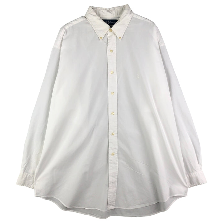 Ralph Lauren YARMOUTH long sleeve button down shirt, men's XXL size cotton white type Vintage Second Hand