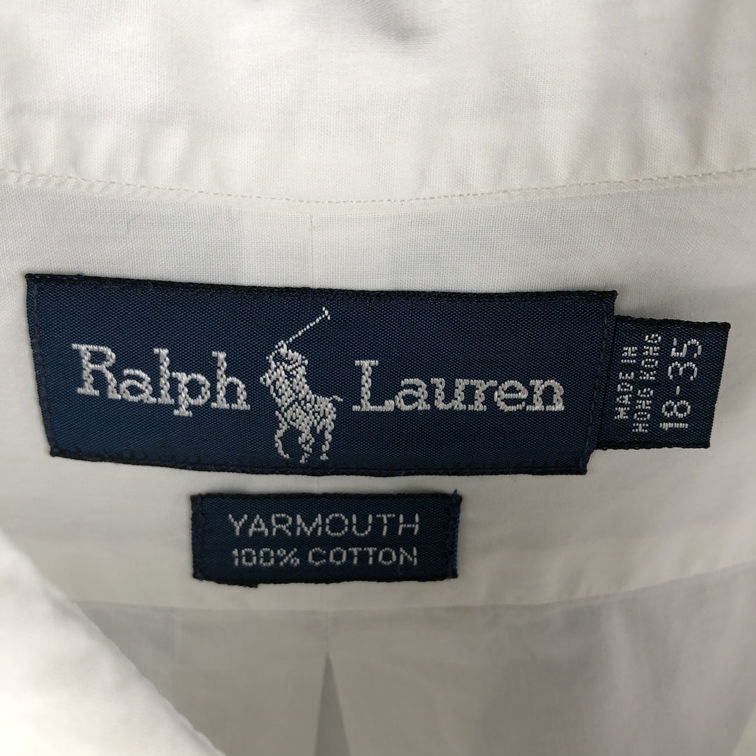 Ralph Lauren YARMOUTH long sleeve button down shirt, men's XXL size cotton white type Vintage Second Hand