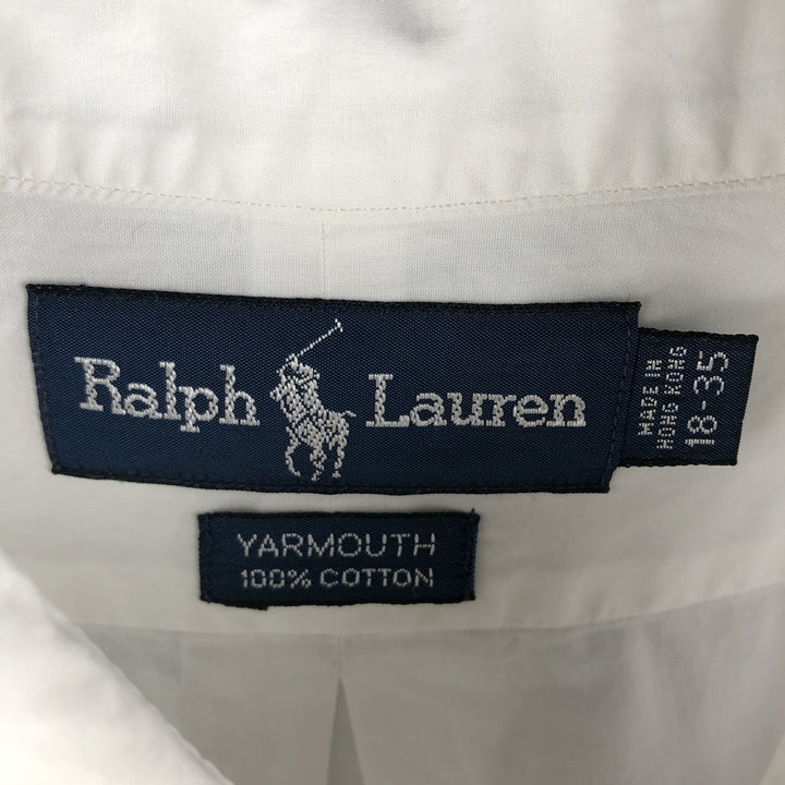 Ralph Lauren YARMOUTH long sleeve button down shirt, men's XXL size cotton white type Vintage Second Hand