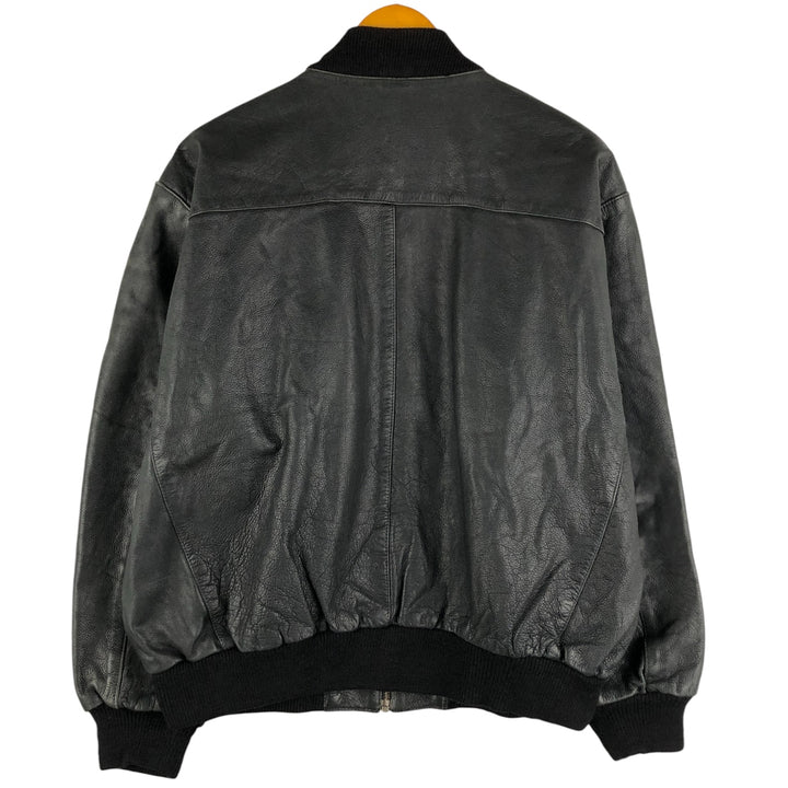 Leather blouson, men's size M genuine leather black type Vintage Second Hand