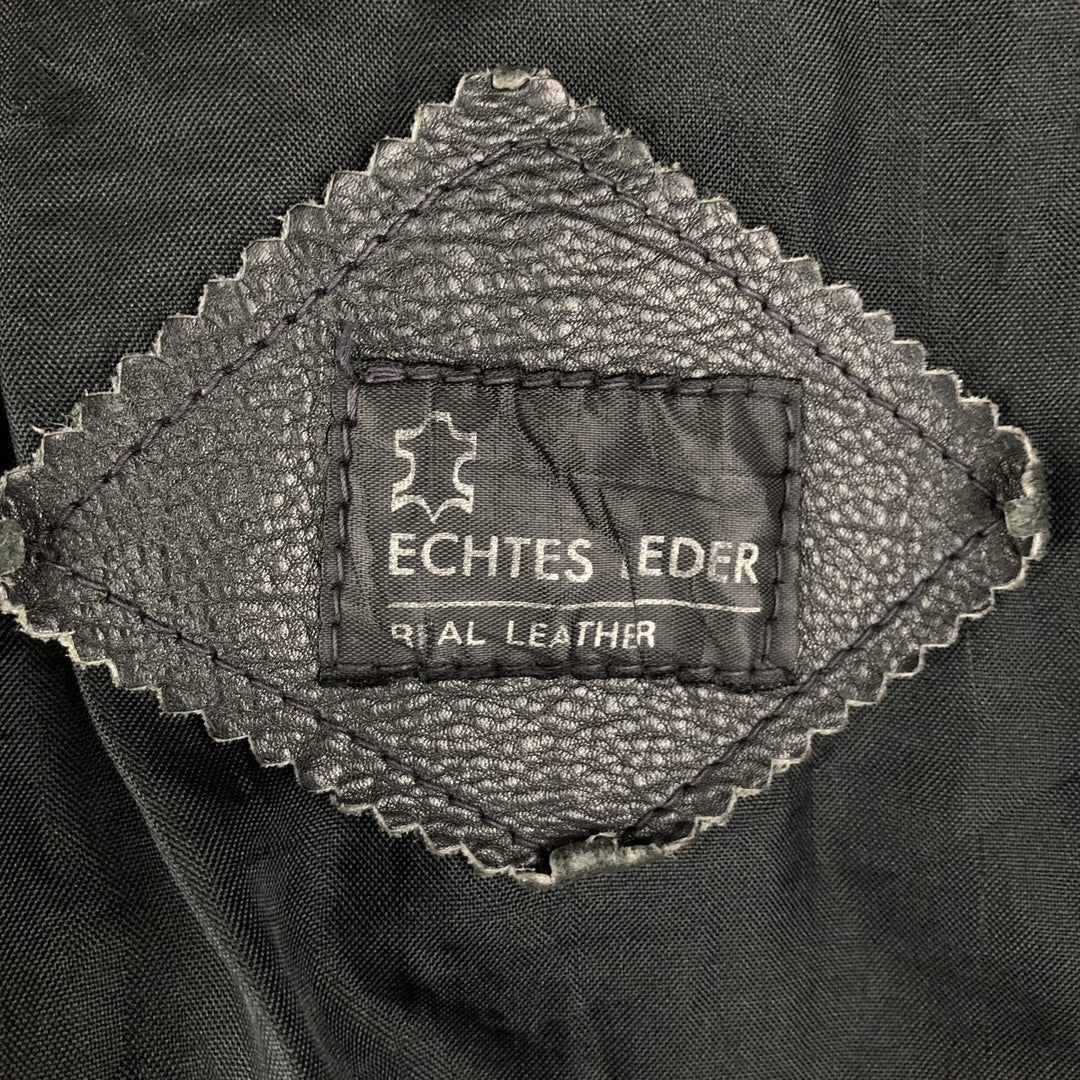 Leather blouson, men's size M genuine leather black type Vintage Second Hand