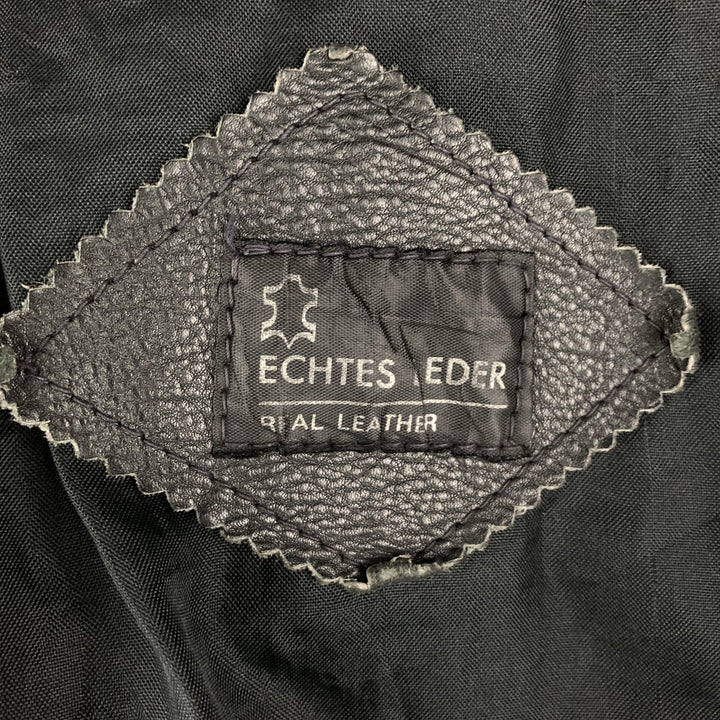 Leather blouson, men's size M genuine leather black type Vintage Second Hand